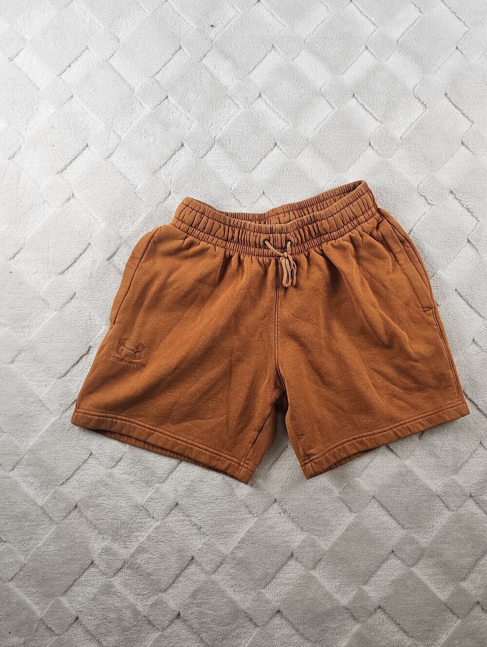 Under Armour Playback Essential Fleece Sweat Shorts Mens Medium Rust Orange